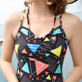 High school girls floral prints one piece swimsuit