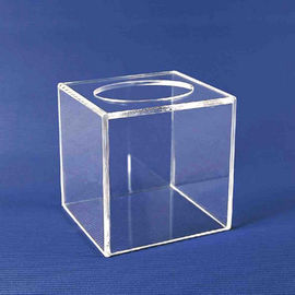 Promotional Clear Acrylic Tissue Box For Home / Hotel  20cm * 20cm * 20cm