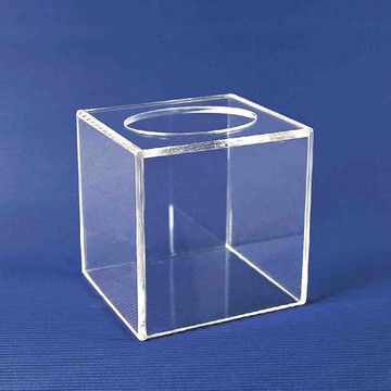 Promotional Clear Acrylic Tissue Box For Home / Hotel  20cm * 20cm * 20cm
