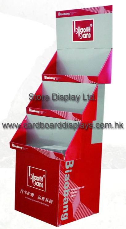 UV coating counter Corrugated Cardboard Display stand with Heavy bearing