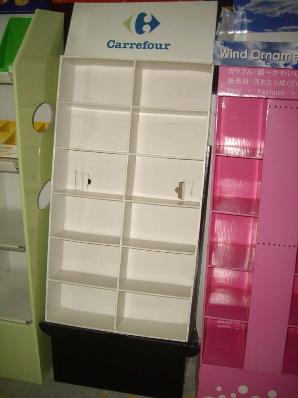 Free standing Corrugated POP Displays of Floor Standing Unit with showcases